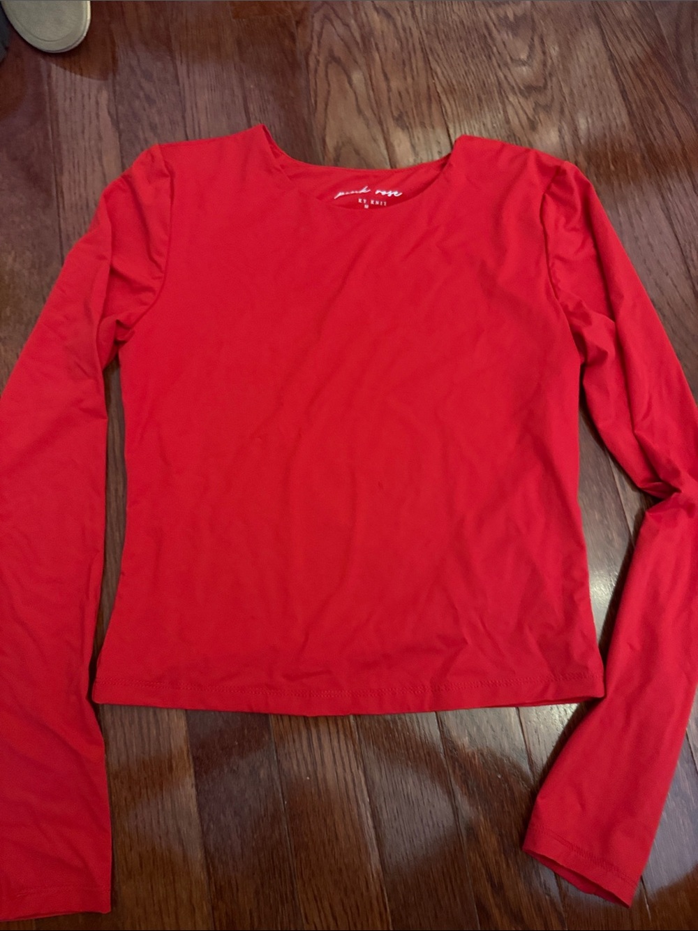 Pink Rose Red Crewneck Knit Top
